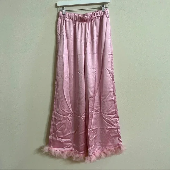 NWT For Love & Lemons pink pajama set with ruffles size Medium - Picture 4 of 7